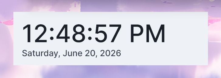 MiniMetrics clock widget in light theme